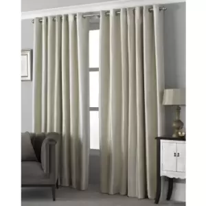 Riva Home Hurlingham Ringtop Eyelet Curtains (168 x 183cm) (Champagne) - Champagne
