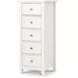 Julian Bowen Maine 5 Drawer Tall Chest Of Drawers Surf White