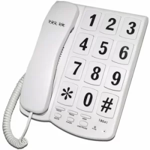 Tel UK Big Button Telephone New Yorker White