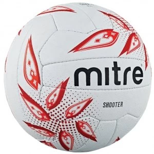 Mitre Shooter Netball White/Ruby/Red - Size 5