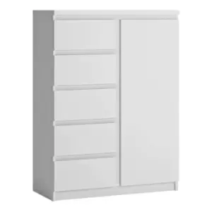 Fribo 1 Door 5 Drawer Cabinet In White
