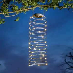 62cm Solar Power Hanging LED Spiral Lantern Lights Outdoor Garden Decor