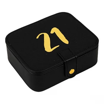 Signography Black Leatherette & Gold Foil Jewellery Box - 21