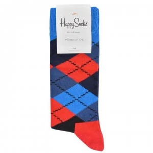 Happy Socks Argyle Socks - Navy/Red