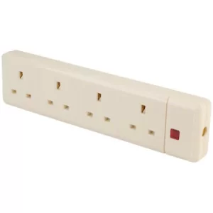 Click ES003 4 Gang 13A Trailing Socket with Neon