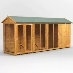 16X4 Power Apex Summerhouse Combi Including 4ft Side Store