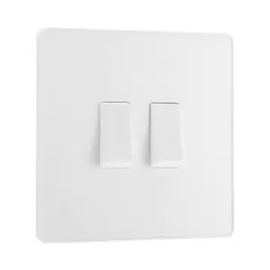 BG Evolve Pearl White Double Light Switch 20A 16Ax 2 Way - PCDCL42W