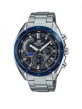 Casio Casio Edifice Black And Blue Detail Chronograph Dial Stainless Steel Bracelet Mens Watch