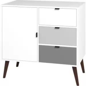Out & out Boston White Sideboard with Grey Accent Drawers- 85cm x 44.5cm x 90cm