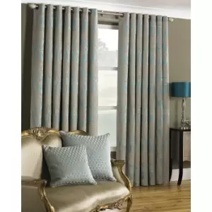 Riva Home Renaissance Ringtop Curtains (66x90 (168x229cm)) (Turquoise)