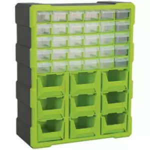 375 x 165 x 470mm 39 Drawer Parts Cabinet - GREEN - Wall Mounted / Standing Box
