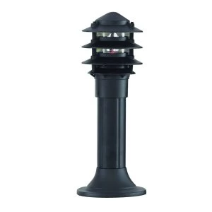 1 Light Outdoor Pedestal Bollard Light Black IP44, E27
