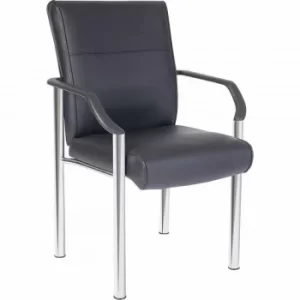 Teknik Office Greenwich Leather Faced Reception Chair, Black