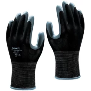 Nitrile Coated Grip Gloves, Grey/Black, Size 6