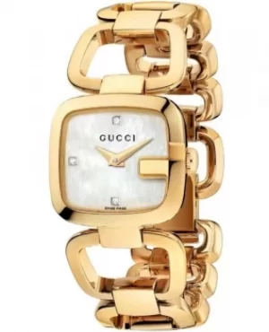 Gucci G-Gucci Mother of Pearl Dial Gold Tone Stainless Steel Womens Watch YA125513 YA125513