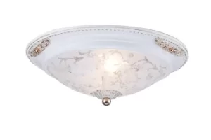 Diametrik Flush Bowl Ceiling Lamp White with Gold, 2 Light, E14