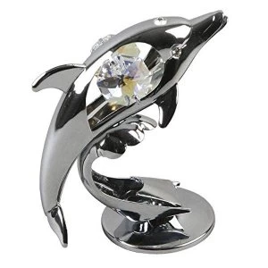 Crystocraft Chrome Plated Dolphin - Crystals From Swarovski