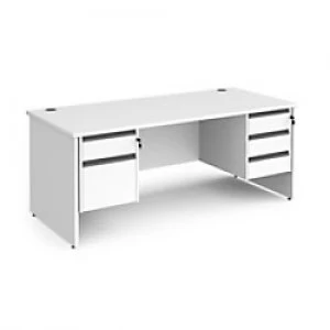 Dams International Straight Desk with White MFC Top and Graphite Frame Panel Legs and Two & Three Lockable Drawer Pedestals Contract 25 1800 x 800 x 7