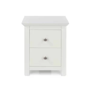 Nairn White 2 Drawer Bedside Cabinet, white