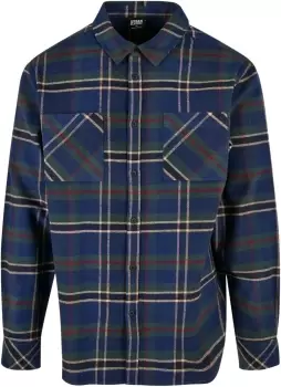 Urban Classics Checked Mountain Shirt, Darkblue/Bottlegreen, Male, Shirts, TB5592-03991