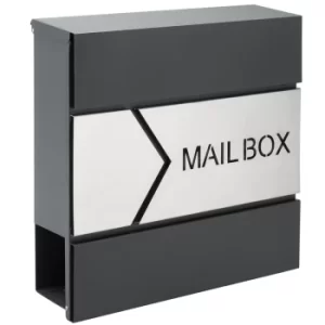 Mailbox Anthracite/Silver with Newsletter Box Wall Mounted