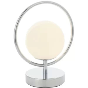 Complete Table Lamp Chrome Plate, Opal Glass