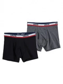 Levis Boys 2 Pack Sportswear Logo Boxer Brief - Black, Size Age: 8-10 Years=S