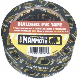 Everbuild Mammoth Builders PVC Black Tape Black 75mm 33m