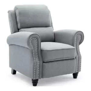 More4homes - duxford Linen fabric pushback recliner armchair sofa occasional CHAIR[Grey,RC1-2070-030-040-GREY,Fabric]