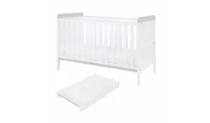 Tutti Bambini Rio Cot Bed & Changer with Mattress - White
