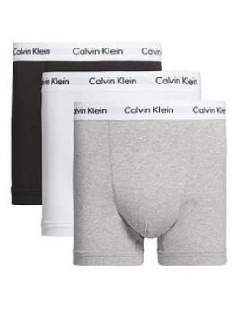 Calvin Klein 3 Pack Trunks - Black/White/Grey, Size 4XL, Men