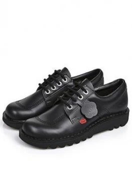 Kickers Kick Lo W Core Leather Flat Shoes - Black, Size 3, Women