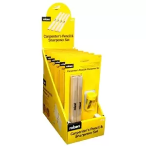 Rolson 4PC Carpenter Pencil/Sharpener