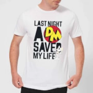 Danger Mouse Last Night A DM Saved My Life Mens T-Shirt - White - 5XL