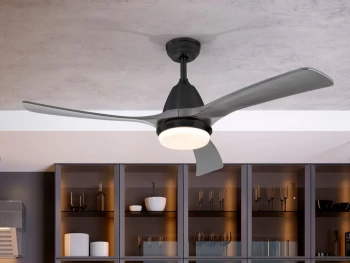 Aspas 6 Speed Ultra Quiet Ceiling Fan Black Grey with LED Light, Remote Control, Timer & Reversible Functions
