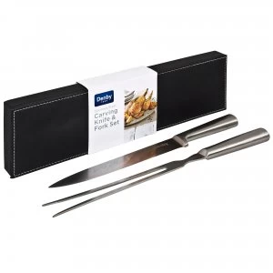 Denby Carving Set In Faux Leather Box