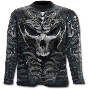 SkullArmour Allover Mens X-Large Long Sleeve T-Shirt - Black