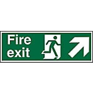 Fire Exit Sign Up Right Arrow Aluminium 15 x 45 cm
