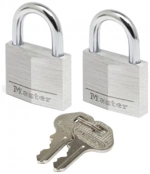 Master Lock Aluminium Padlock - Twin Pack