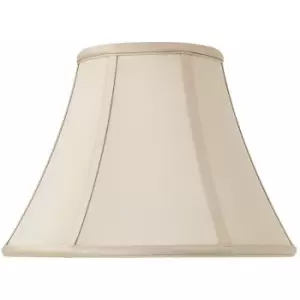 12" Inch Luxury Bowed Tapered Lamp Shade Traditional Oyster Silk Fabric & White