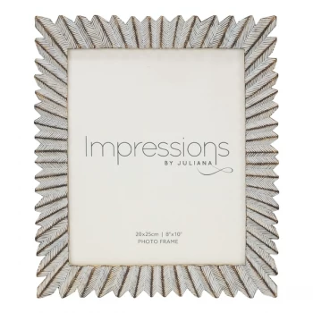 8" x 10" - IMPRESSIONS Sunburst White & Gold Resin Frame