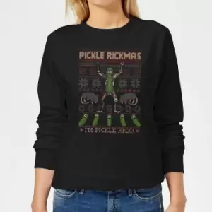 Rick and Morty Pickle Rick Womens Christmas Jumper - Black - 3XL