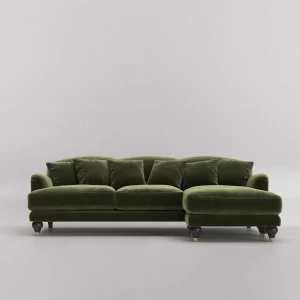 Swoon Holton Velvet Corner Sofa - Right Hand Side - Corner Sofa - Fern