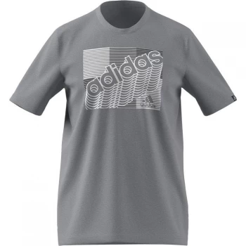 adidas QT T Shirt Mens - Grey Retro