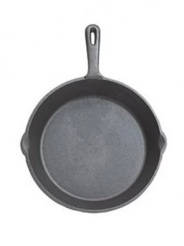 Kitchencraft 24cm Deluxe Cast Iron Round Plain Grill Pan
