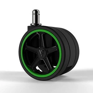 Vertagear Racing Series 65mm/2.5" PU Caster Wheels Green Edition - 5pcs
