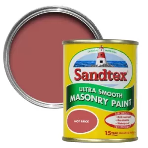 Sandtex Hot Brick Red Smooth Masonry Paint 0.15L Tester Pot