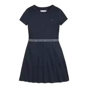 Embroidered Logo Dress with Short Sleeves