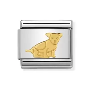 Nomination Classic Gold Seated Dog Charm