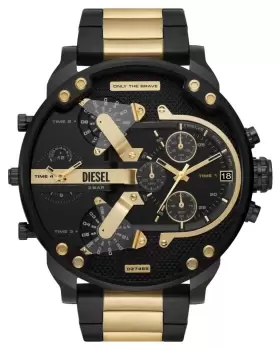 Diesel DZ7465 Mr. Daddy 2.0 Black and Gold PVD Plated Watch